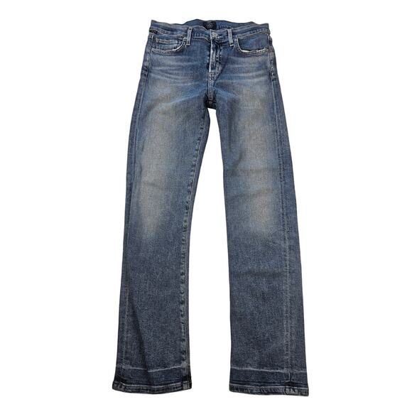 Harlow Ankle High Rise Slim Capeside sz 26 crop blue COH stretch preppy casaul - Picture 1 of 12